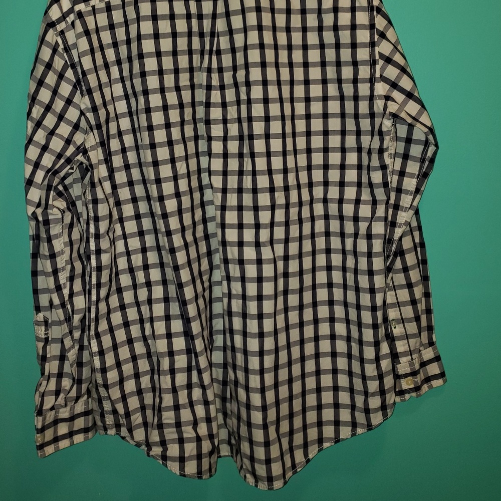 Tommy Hilfiger button up plaid blue and grey XL - Picture 5 of 7